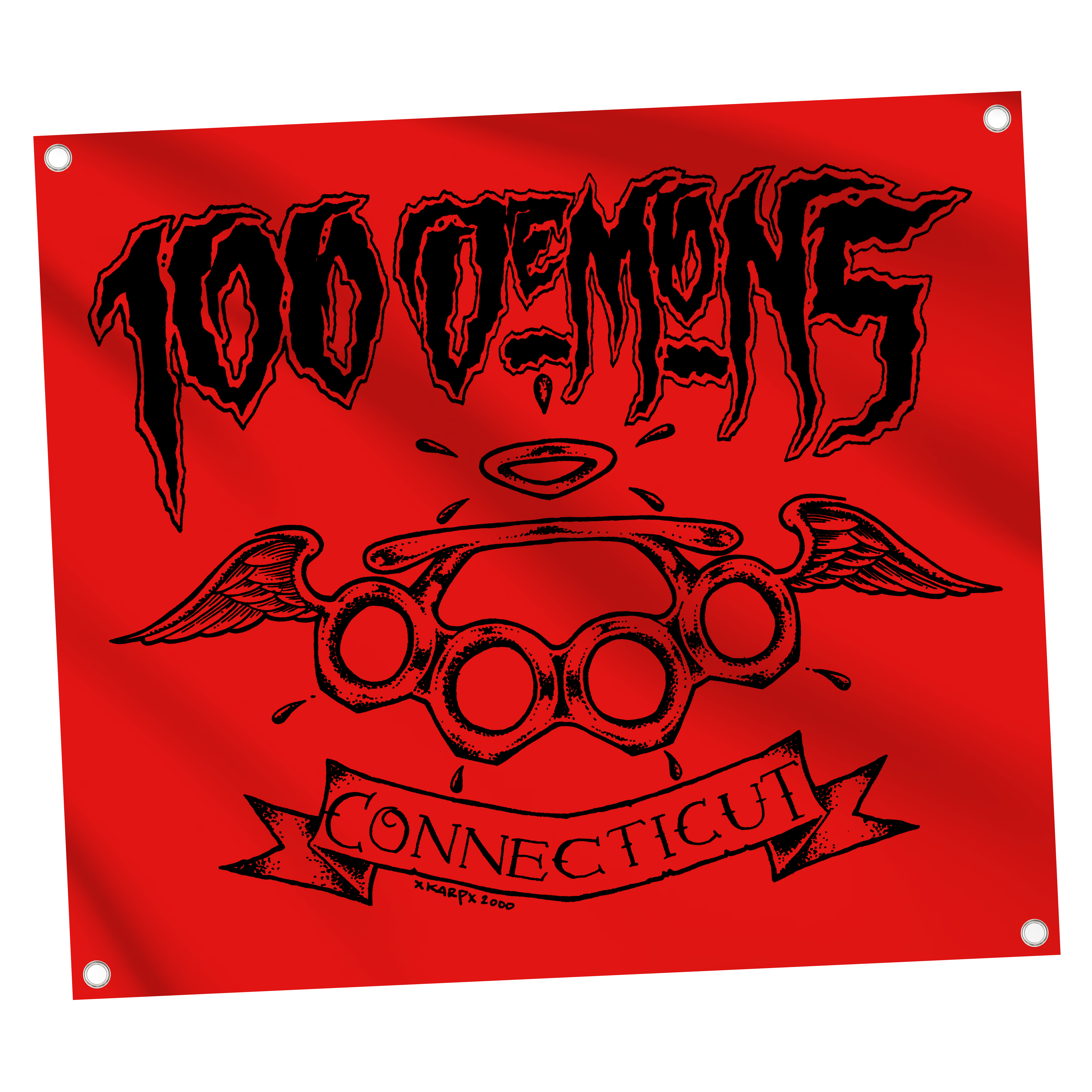 100 Demons - Brass Knuckles Flag **PREORDER**