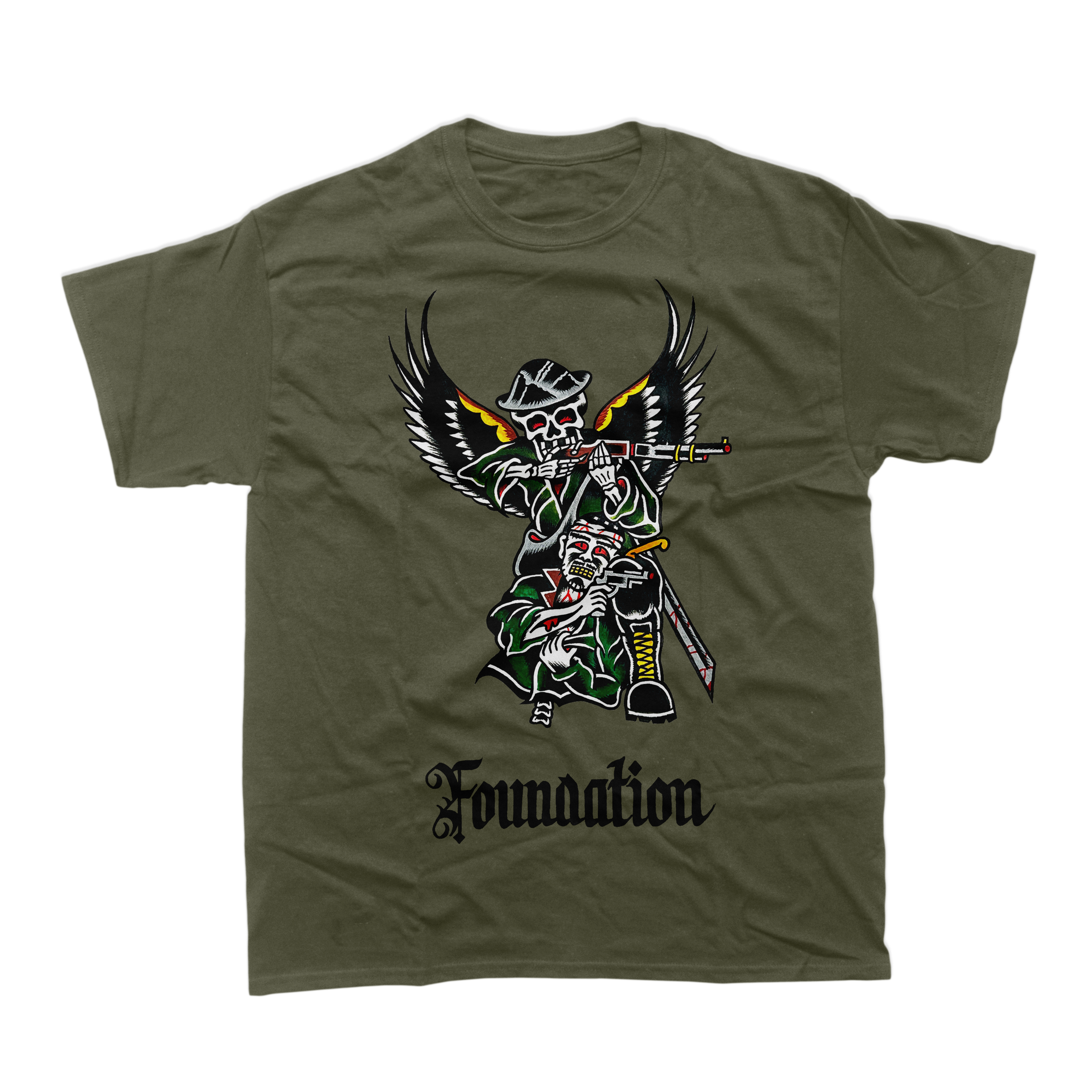 Foundation - Angel Of Death Army Green T-Shirt