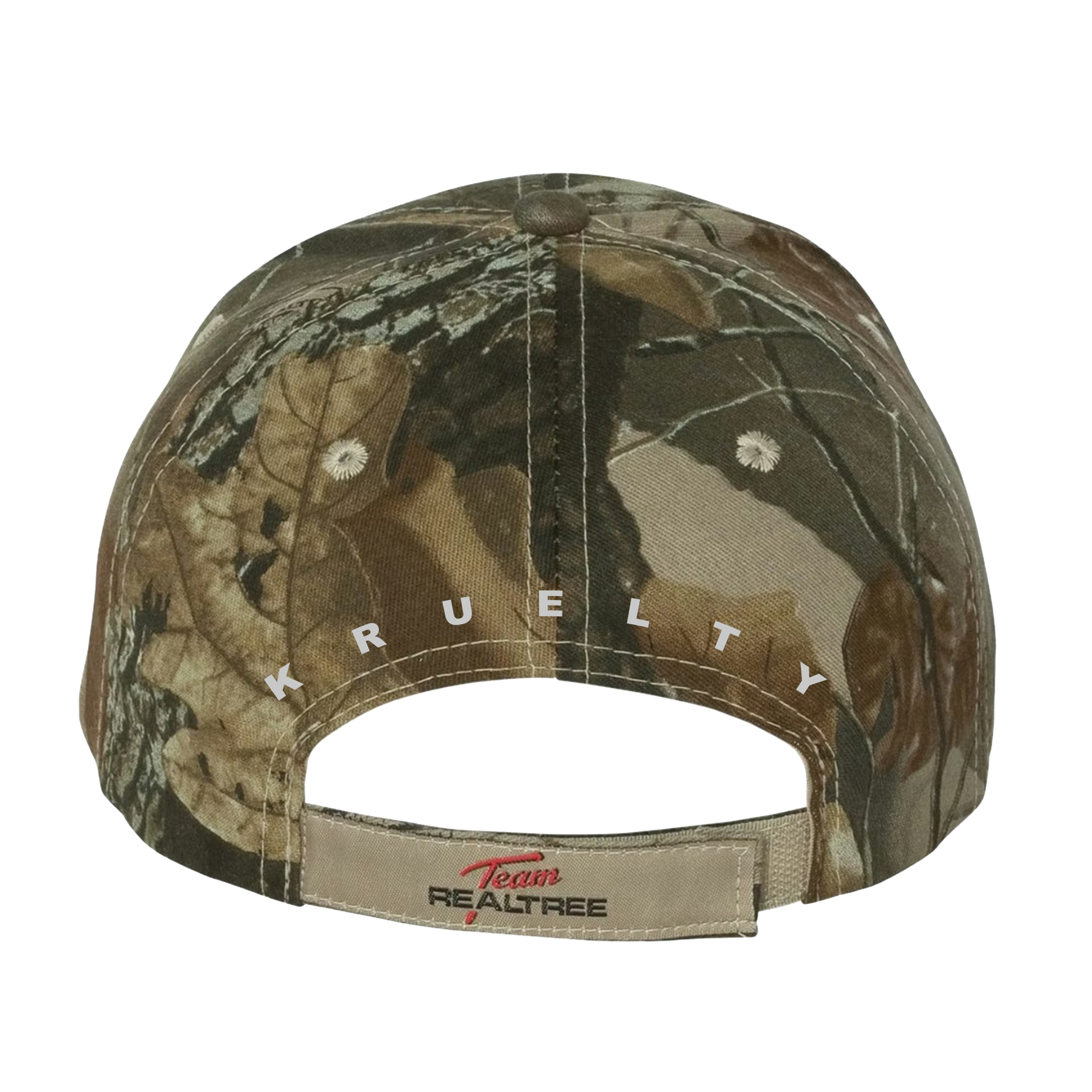 Kruelty - White Logo - Realtree Camo Velcro Hat