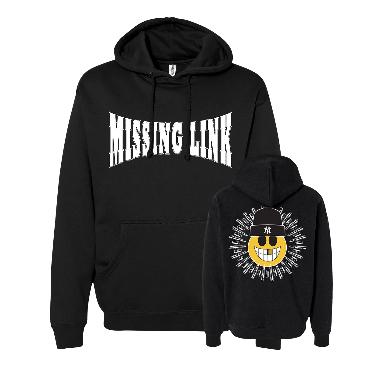 Missing Link - Smiley - Black Hoodie **PREORDER**