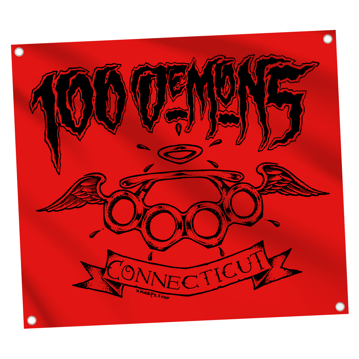 100 Demons - Brass Knuckles Flag