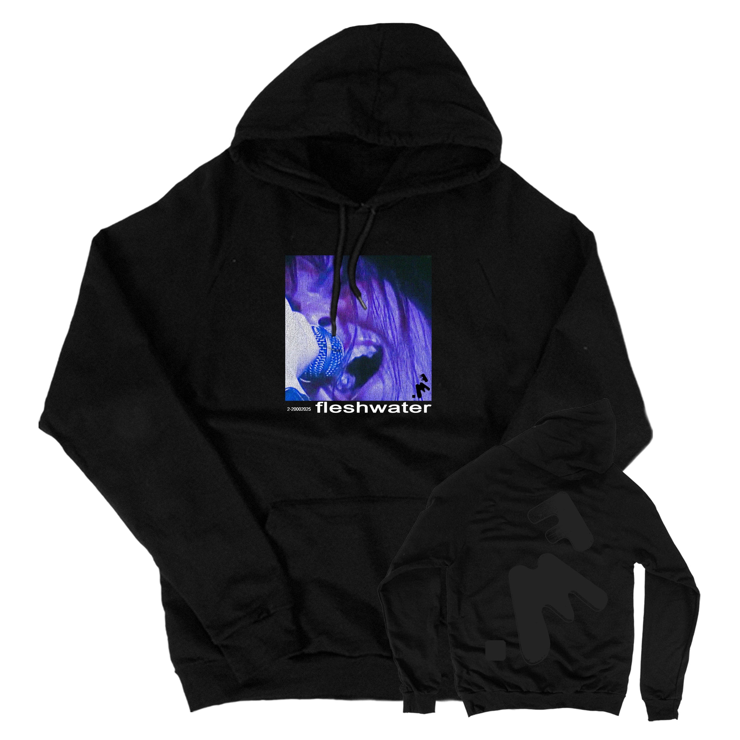 Fleshwater "Blue Marisa" Black Pullover Sweatshirt