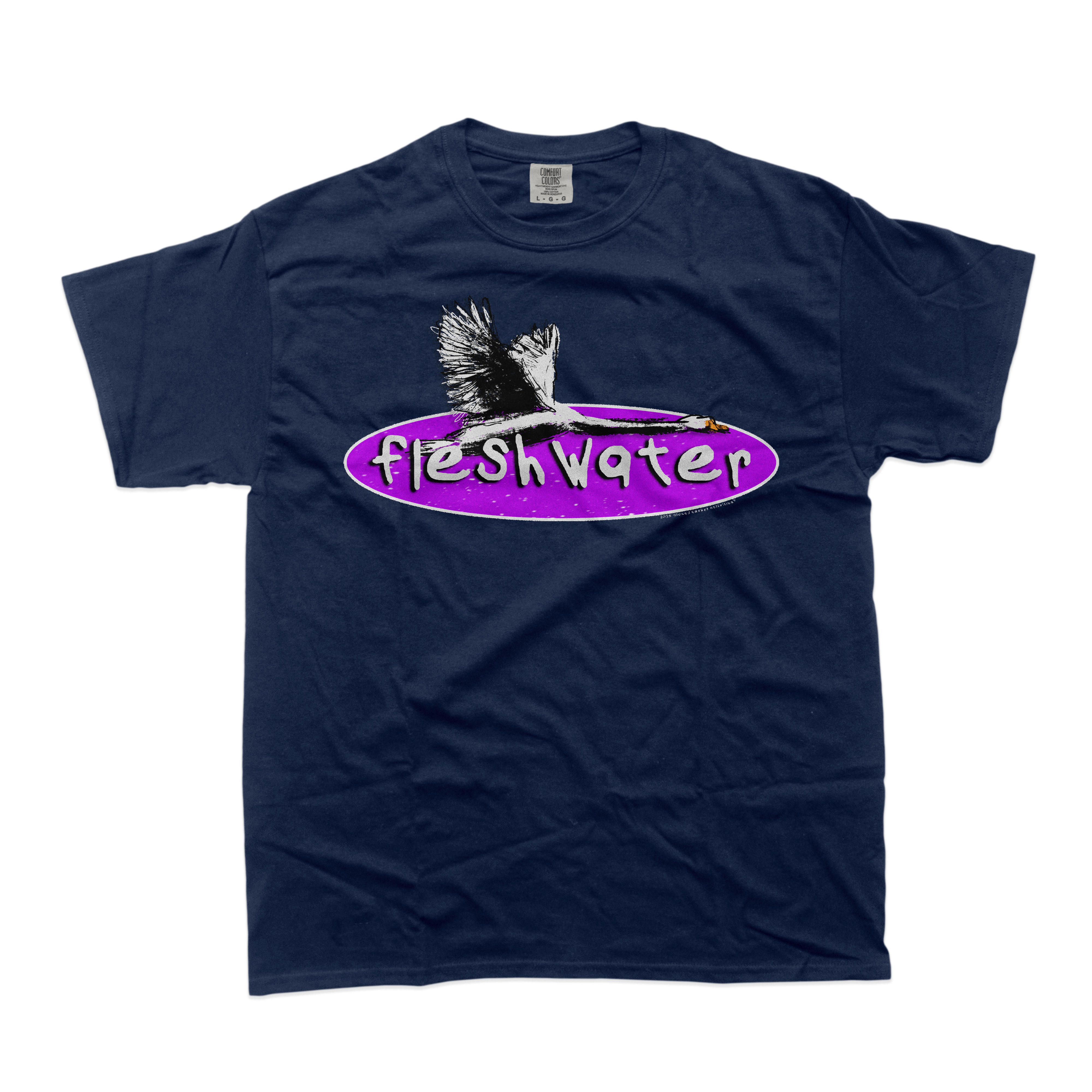 Fleshwater - Swan Navy T-Shirt
