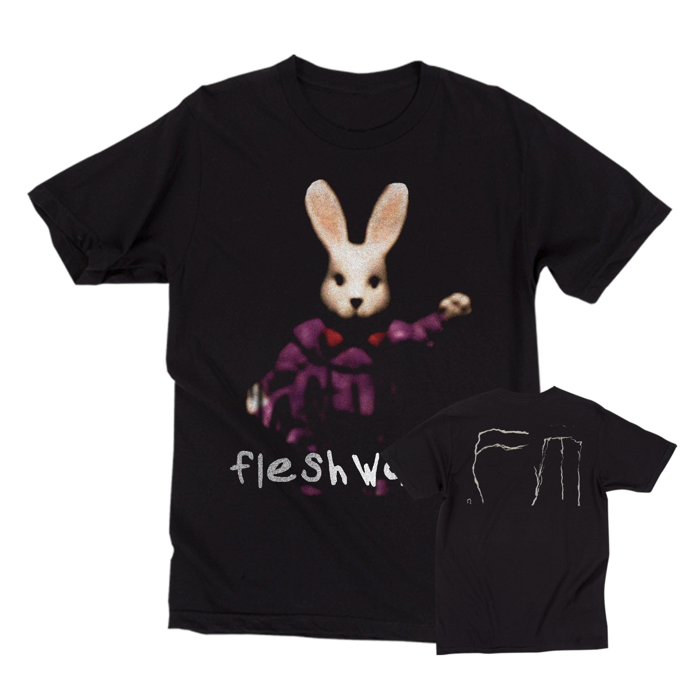 Fleshwater "Rabbit Flashlight" Black T-Shirt