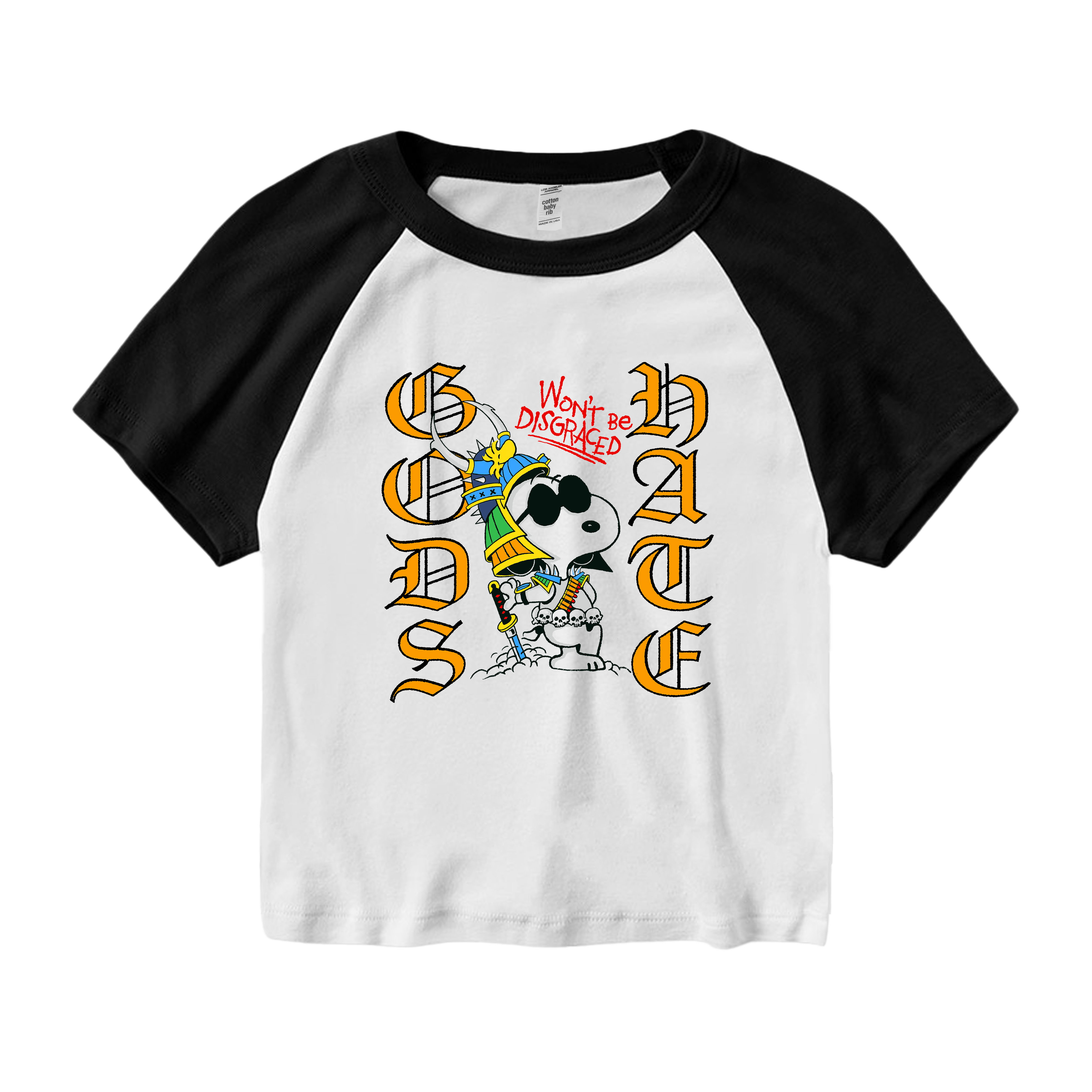 God's Hate - Samurai Joe Cool Two Tone Baby T-Shirt **PREORDER**