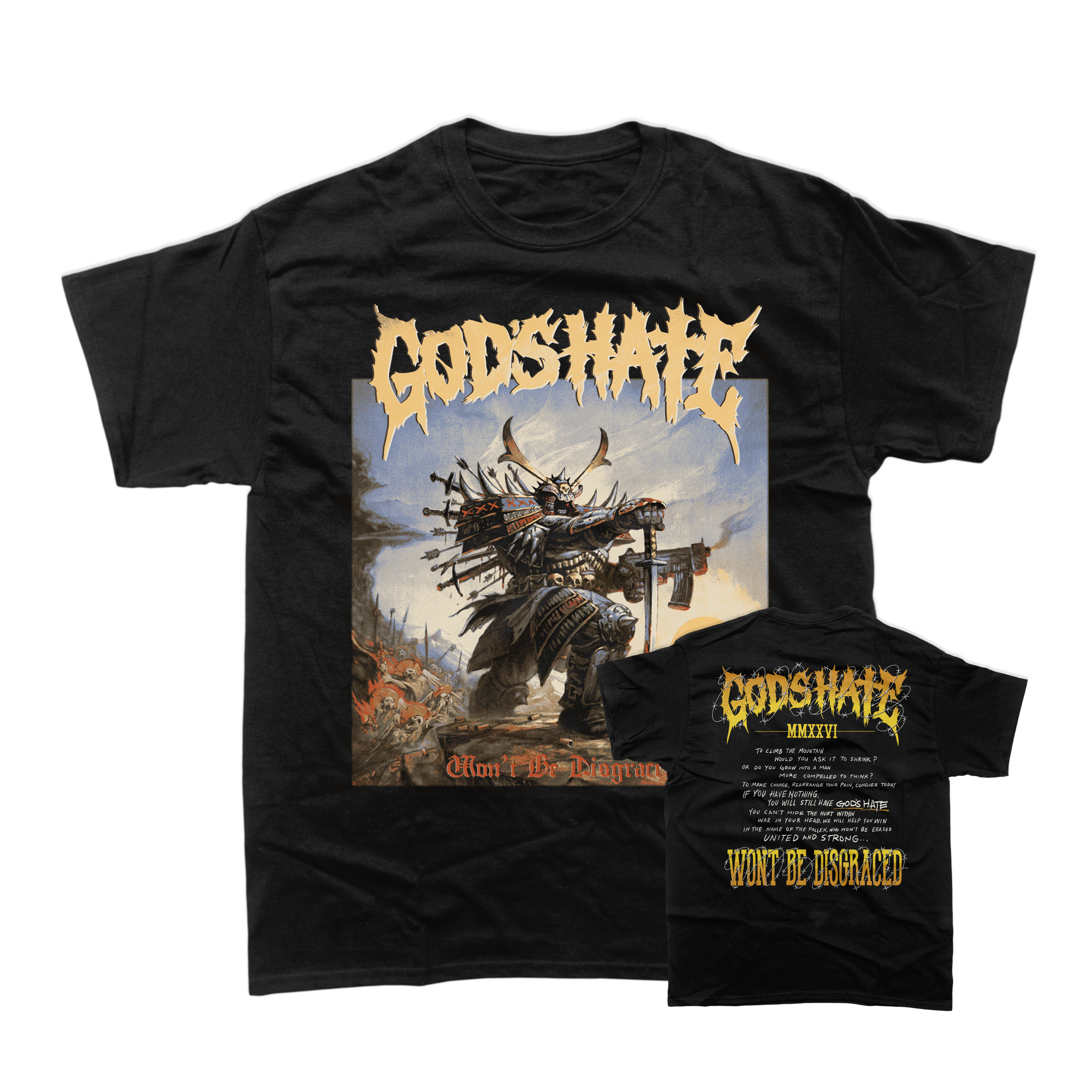 God's Hate - Won't Be Disgraced Black T-Shirt **PREORDER**
