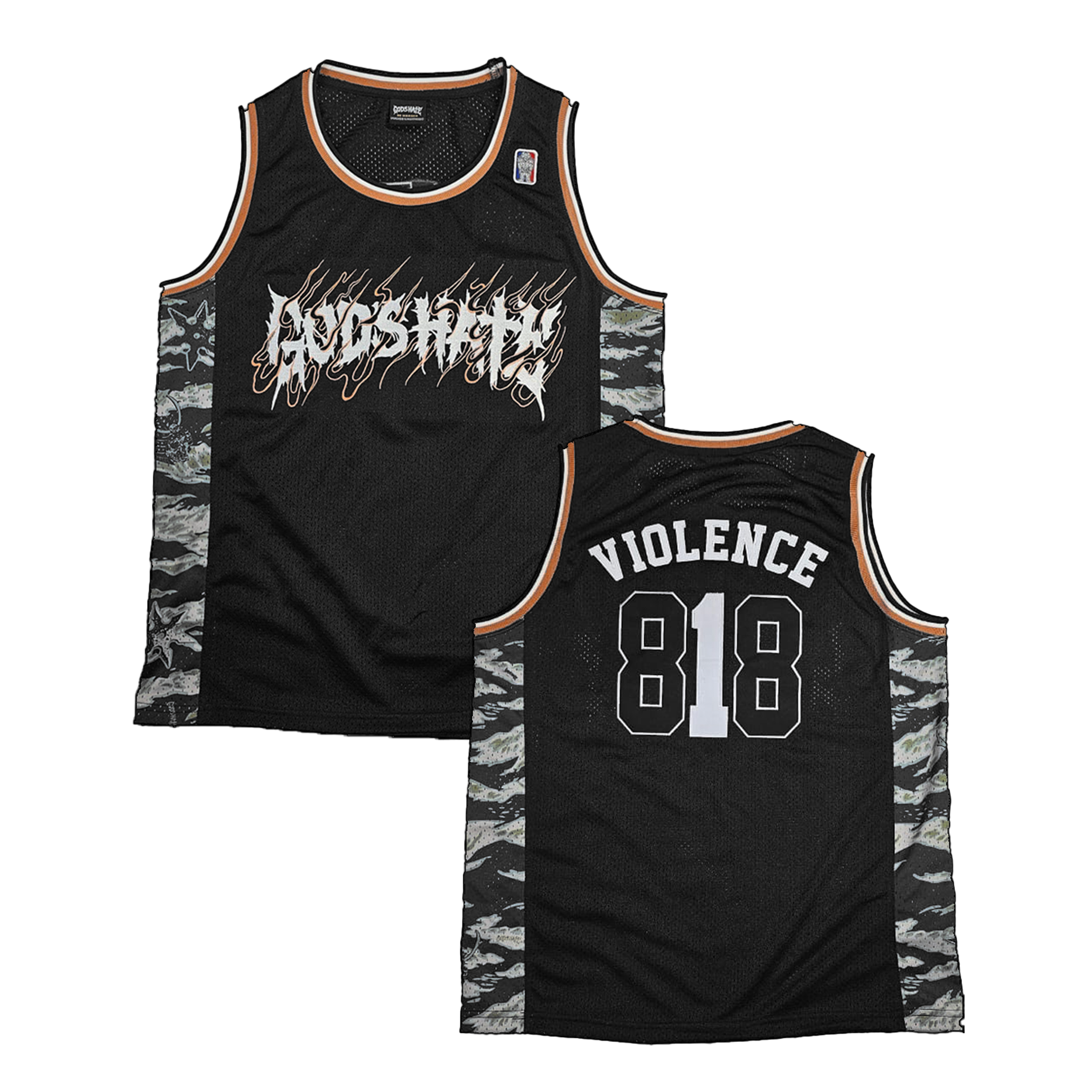 God's Hate Embroidered Basketball Jersey