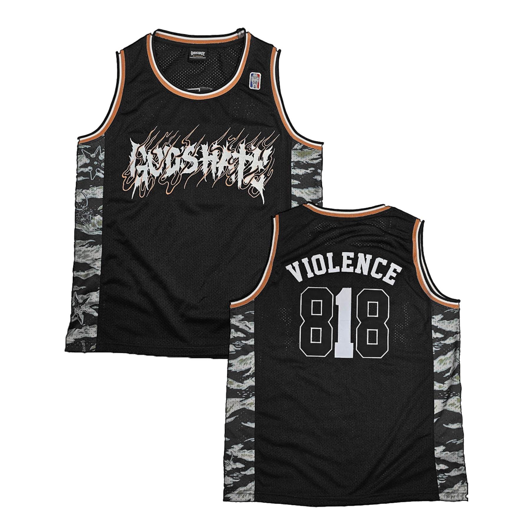 God's Hate Embroidered Basketball Jersey