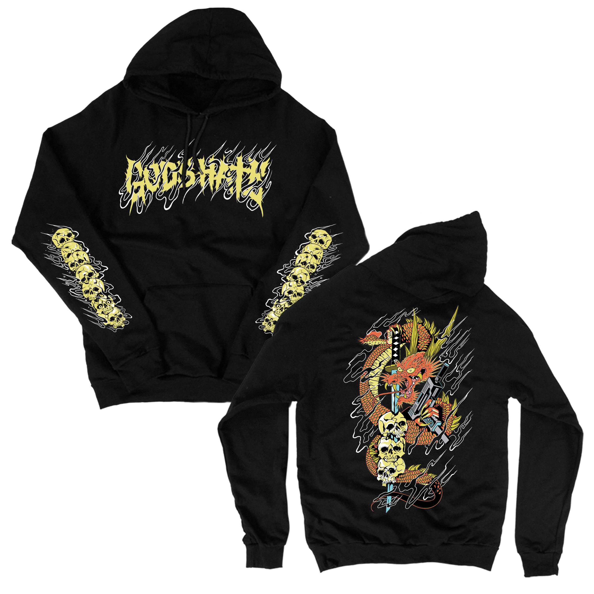 God's Hate Dragon Uzi Hooded Sweatshirt