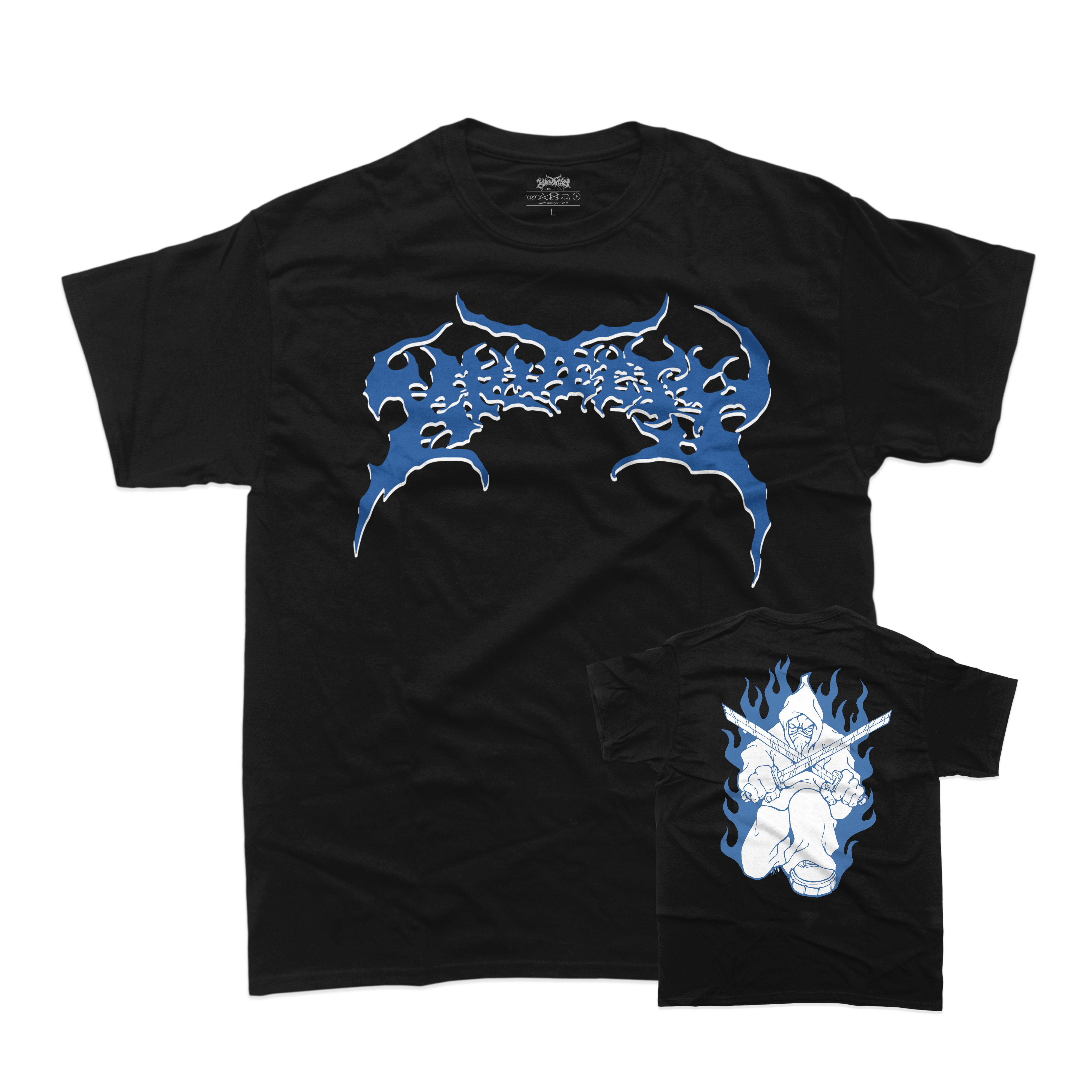 Kruelty - Blue Logo Black T-Shirt