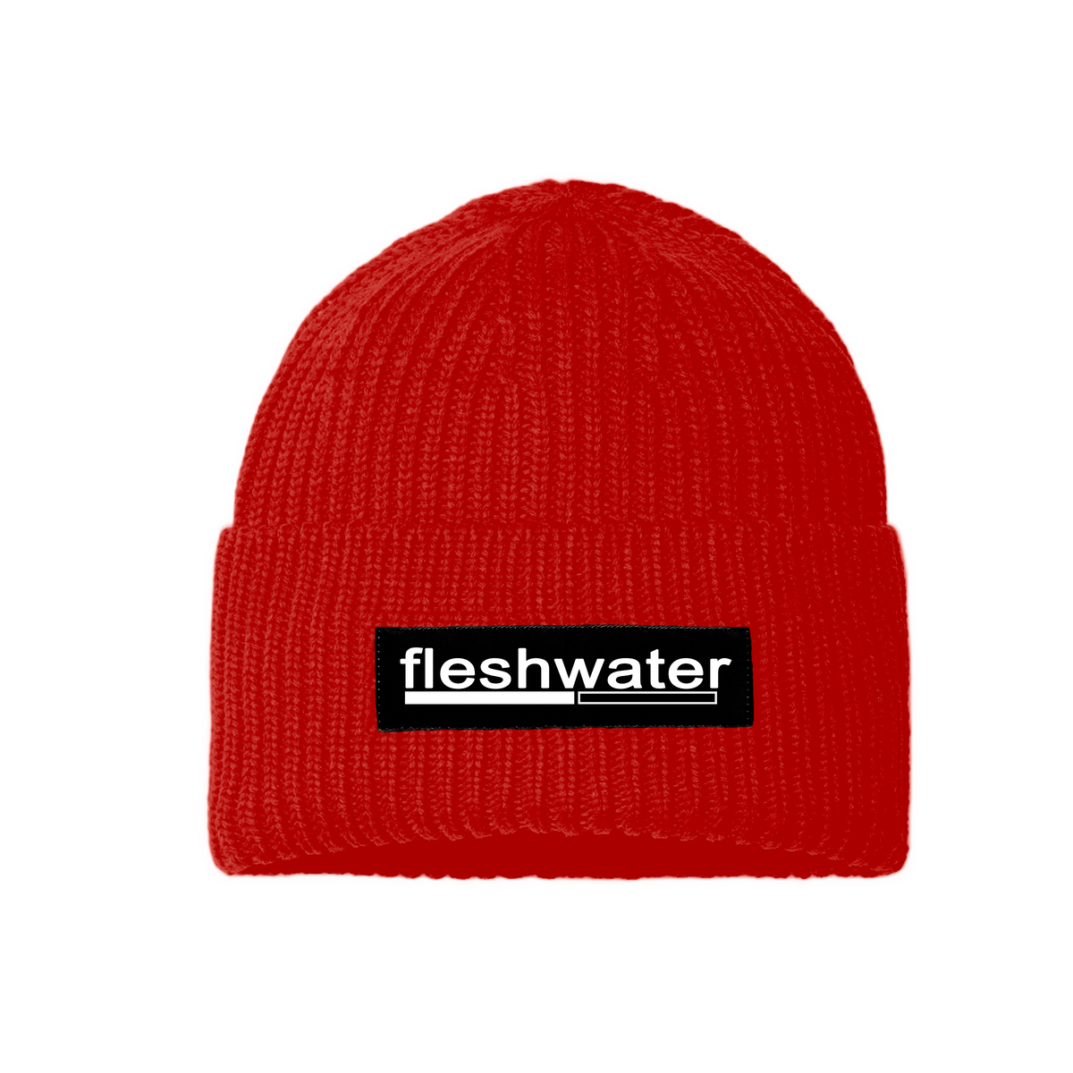 Fleshwater Logo Parch Beanie Red