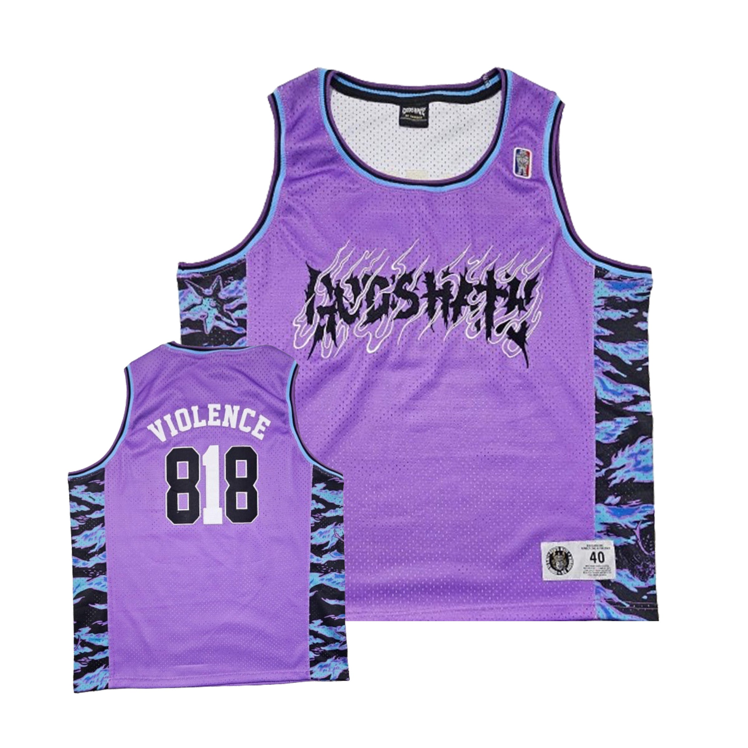 God's Hate - Purple Embroidered Basketball Jersey