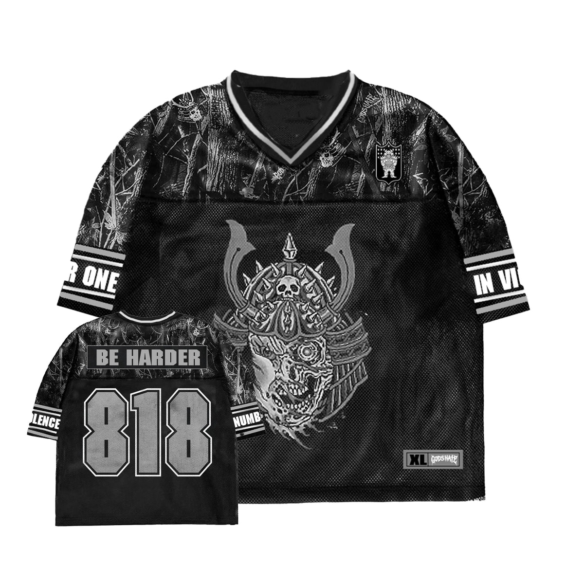 God's Hate - 818 Monochrome Football Jersey