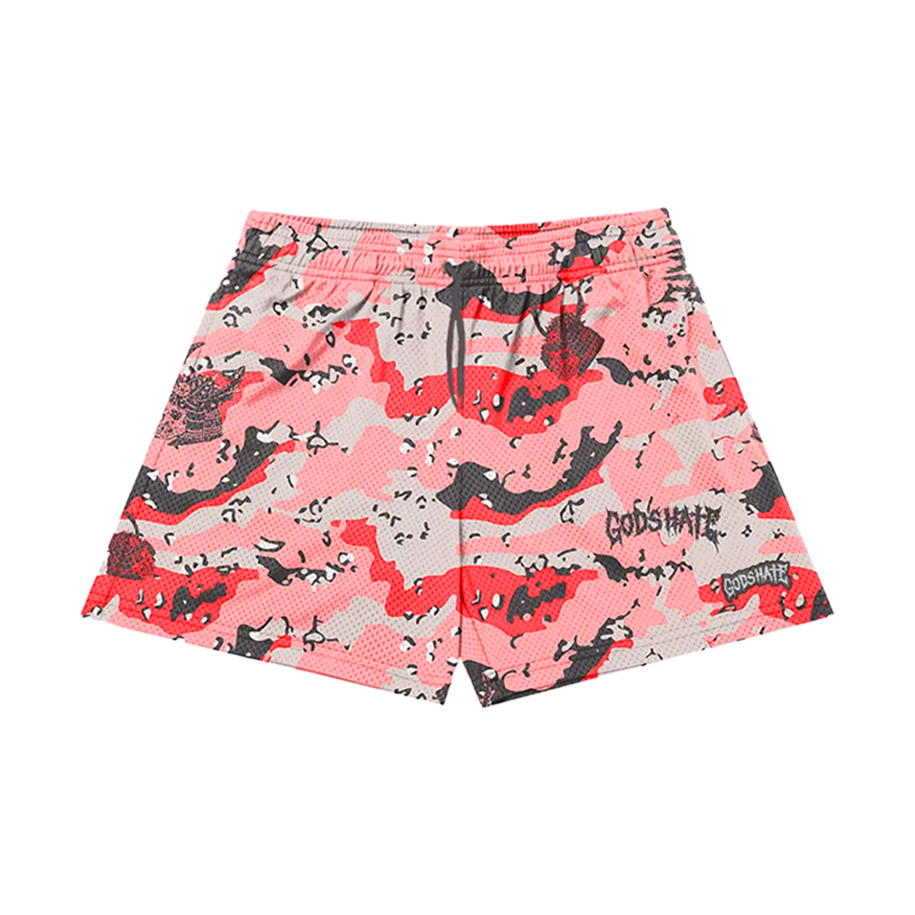 God's Hate Pink Samurai Camo Shorts